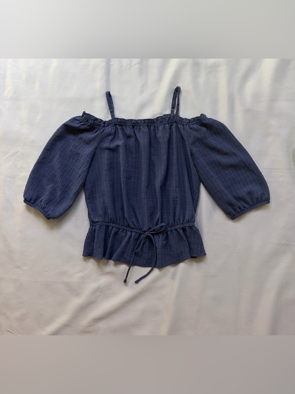 BCX Off-Shoulder Puff Sleeve Top in Blue Size XS